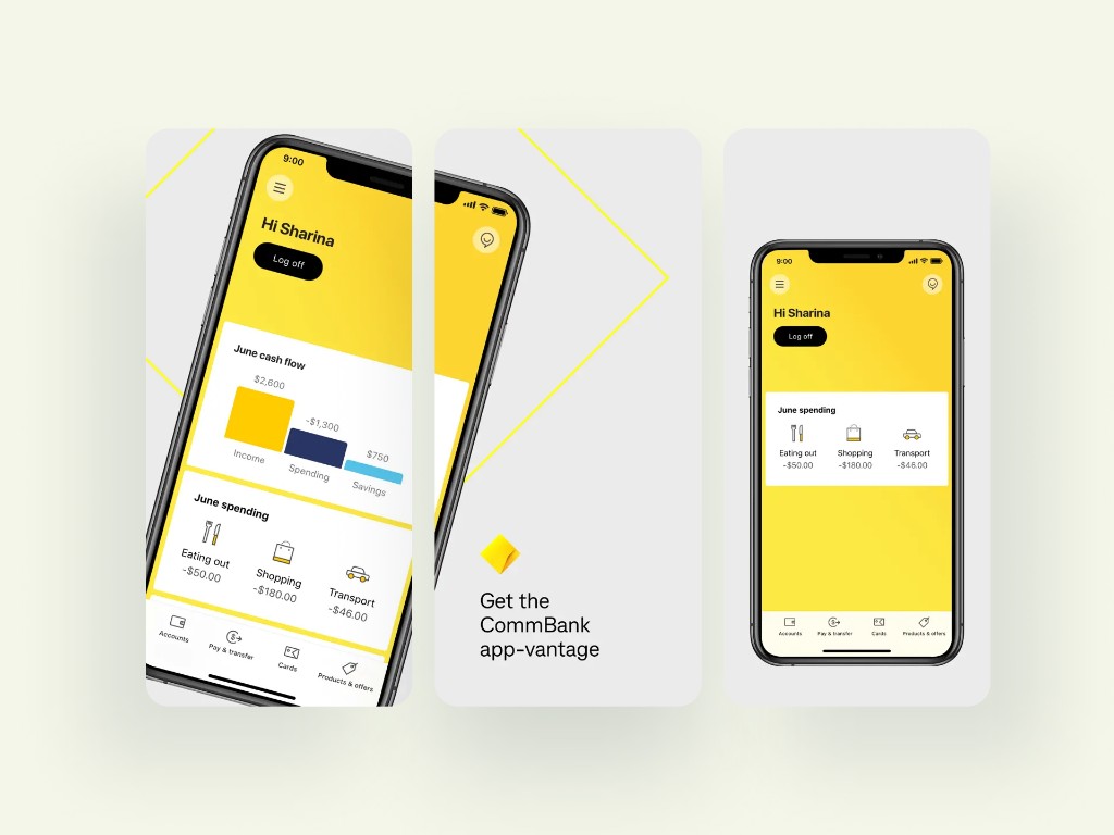 CommBank onboarding app concept screens